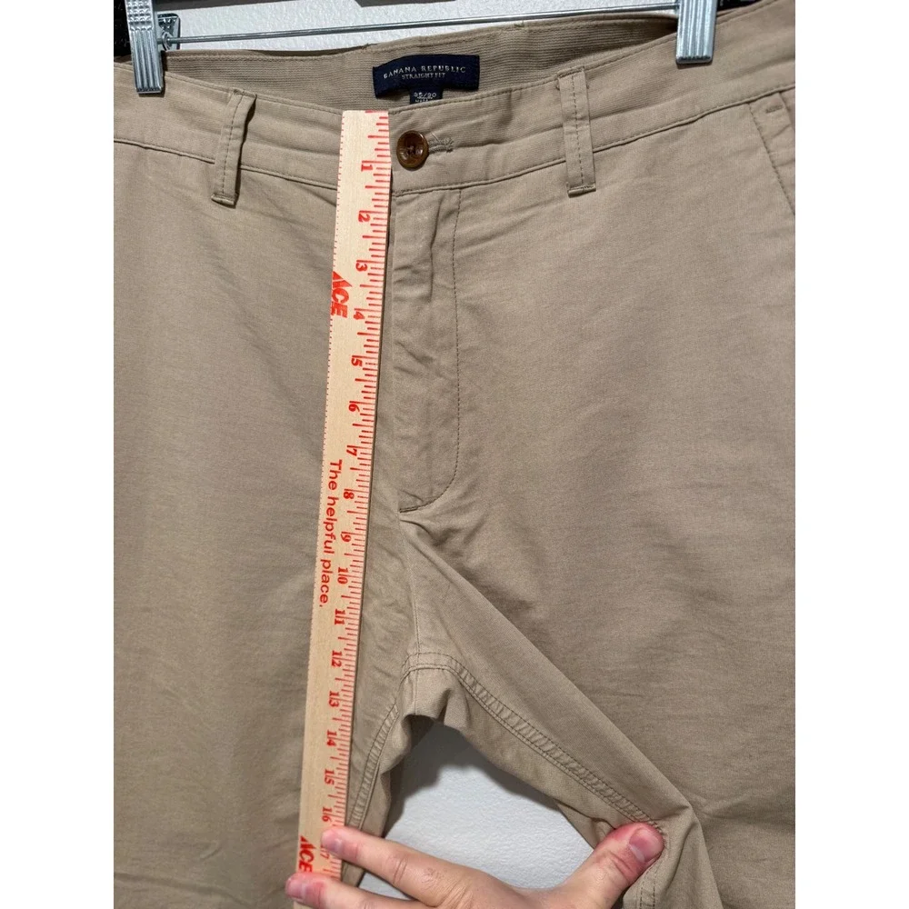Banana Republic Mens 35x30 Straight Fit Chino Pants Khaki Tan Cotton RN 54023